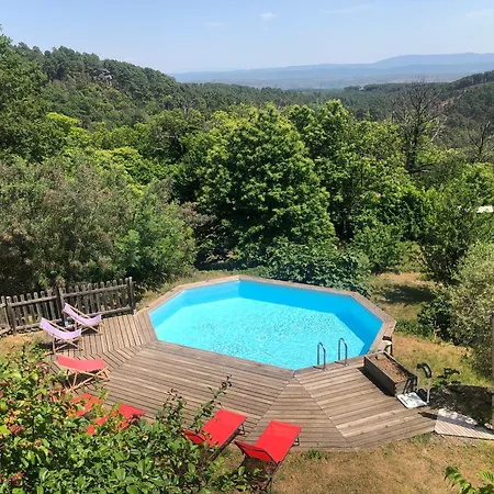 Maison De Hameau Avec Vue Imprenable Et Piscine Sanilhac (Ardeche)